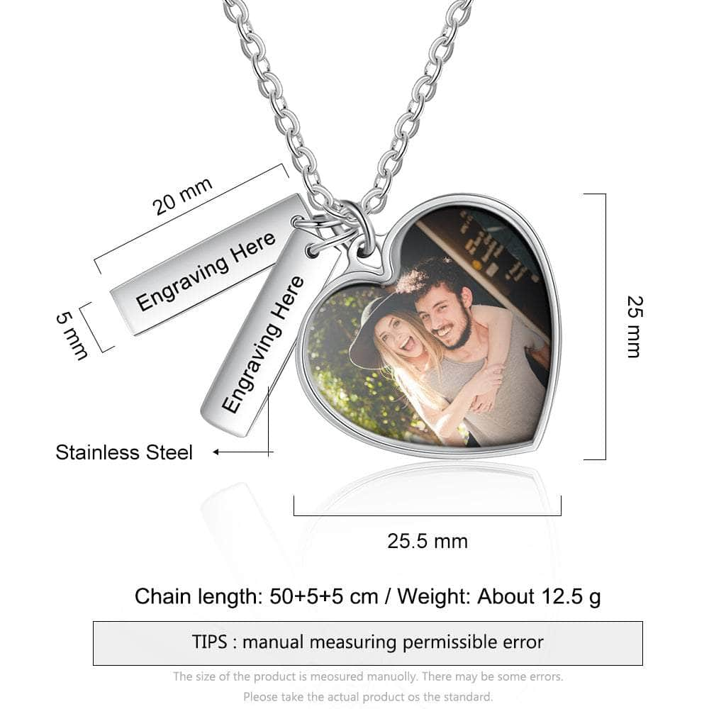 cmoffer Fashion Necklace Stainless Steel Personalized Stainless Steel Photo Necklace