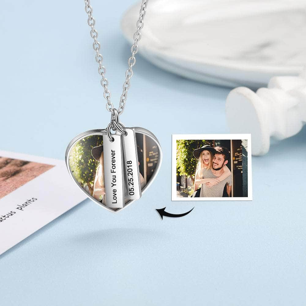 cmoffer Fashion Necklace Stainless Steel Personalized Stainless Steel Photo Necklace