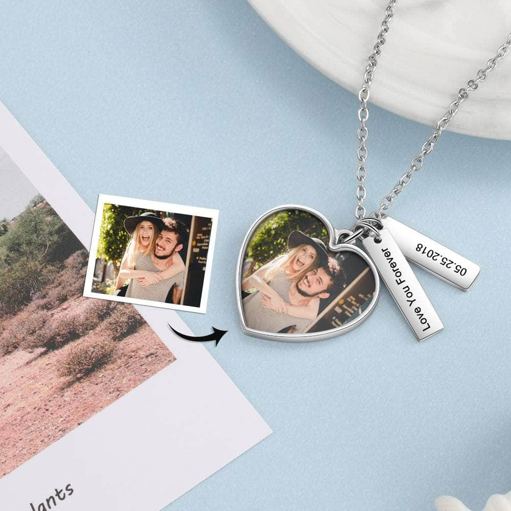 cmoffer Fashion Necklace Stainless Steel Personalized Stainless Steel Photo Necklace