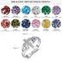 cmoffer Fashion Ring 10 / White Gold Plated 925 Sterling Silver Birthstones Cross Rings