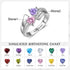 cmoffer Fashion Ring 6 / 2 Engraved S925 Silver Heart Birthtsone Ring