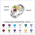 cmoffer Fashion Ring 6 / 3 Engraved S925 Silver Heart Birthtsone Ring