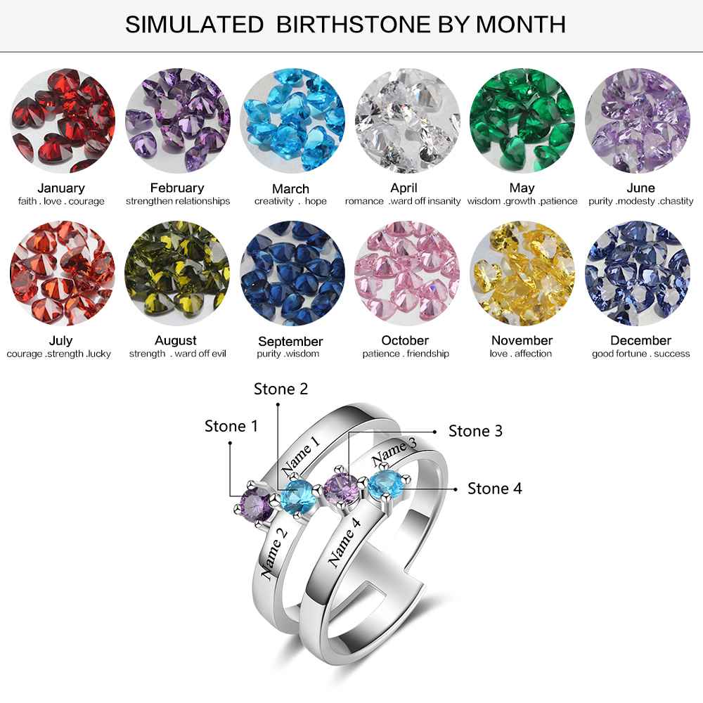 cmoffer Fashion Ring 6 925 Sterling Silver Birthstone Ring