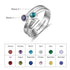 cmoffer Fashion Ring 6 Engraved Names Double Birthstones Rings