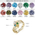 cmoffer Fashion Ring 6 / Gold Plated 925 Silver Personalized Names Ring with Birthstones