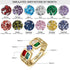 cmoffer Fashion Ring 6 / Gold Plated 925 Sterling Silver Birthstone Rings