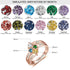 cmoffer Fashion Ring 6 / Rose Gold Plated 925 Silver Personalized Names Ring with Birthstones