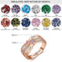 cmoffer Fashion Ring 6 / Rose Gold Plated S925 Birthstone Wedding Rings