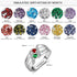 cmoffer Fashion Ring 6 / White Gold Plated 925 Silver Birthstones Name Rings