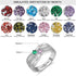 cmoffer Fashion Ring 6 / White Gold Plated S925 Birthstone Wedding Rings