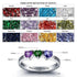 cmoffer Fashion Ring 7 925 Silver Heart Birthstone Rings with Names