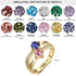 cmoffer Fashion Ring 7 / Gold Plated Custom S925 Birthstone Name Rings