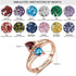 cmoffer Fashion Ring 7 / Rose Gold Plated 925 Silver Heart Birthstone Name Ring