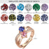 cmoffer Fashion Ring 7 / Rose Gold Plated Custom S925 Birthstone Name Rings