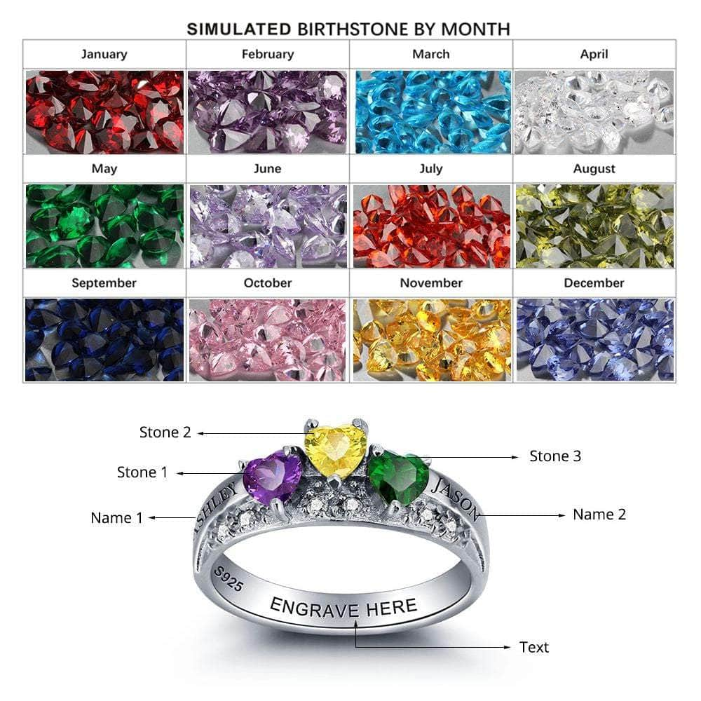 cmoffer Fashion Ring 7 S925 Birthstone Name Rings