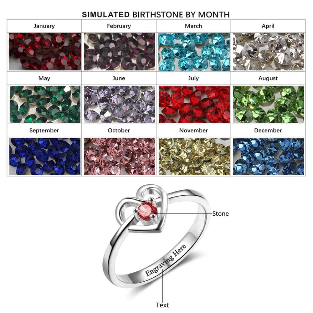 cmoffer Fashion Ring 8 925 Sterling Silver Personalized Birthstone Ring