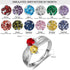 cmoffer Fashion Ring 8 / White Gold Plated Custom S925 Birthstone Name Rings