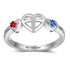 cmoffer Fashion Ring 925 Heart CZ Ring with Names