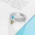 cmoffer Fashion Ring 925 Silver Personalized Names Ring with Birthstones