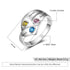 cmoffer Fashion Ring 925 Silver Three Birthstone Ring with Custom Names