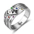 cmoffer Fashion Ring 925 Sterling Silver Birthstone Ring with Names