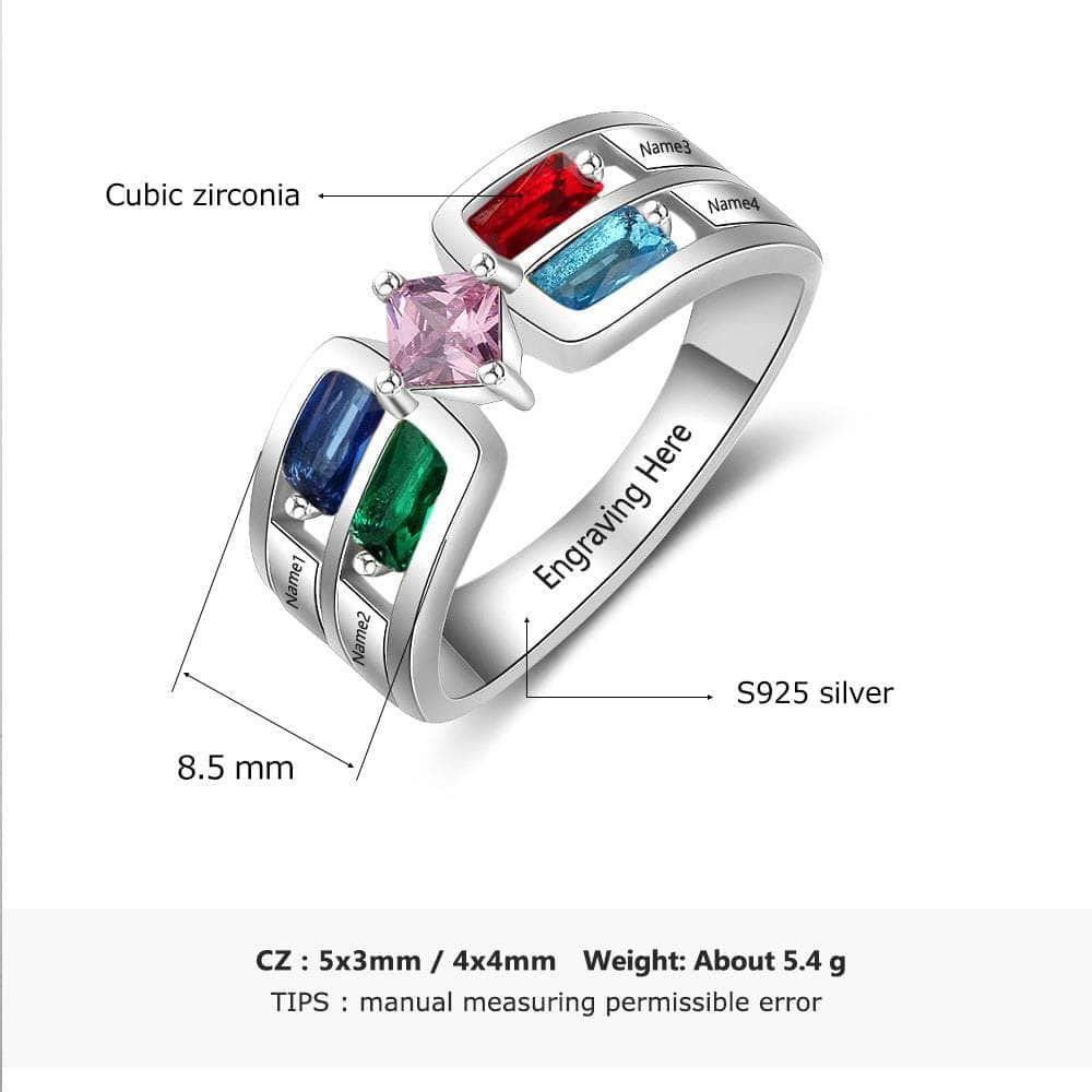 cmoffer Fashion Ring 925 Sterling Silver Birthstone Rings