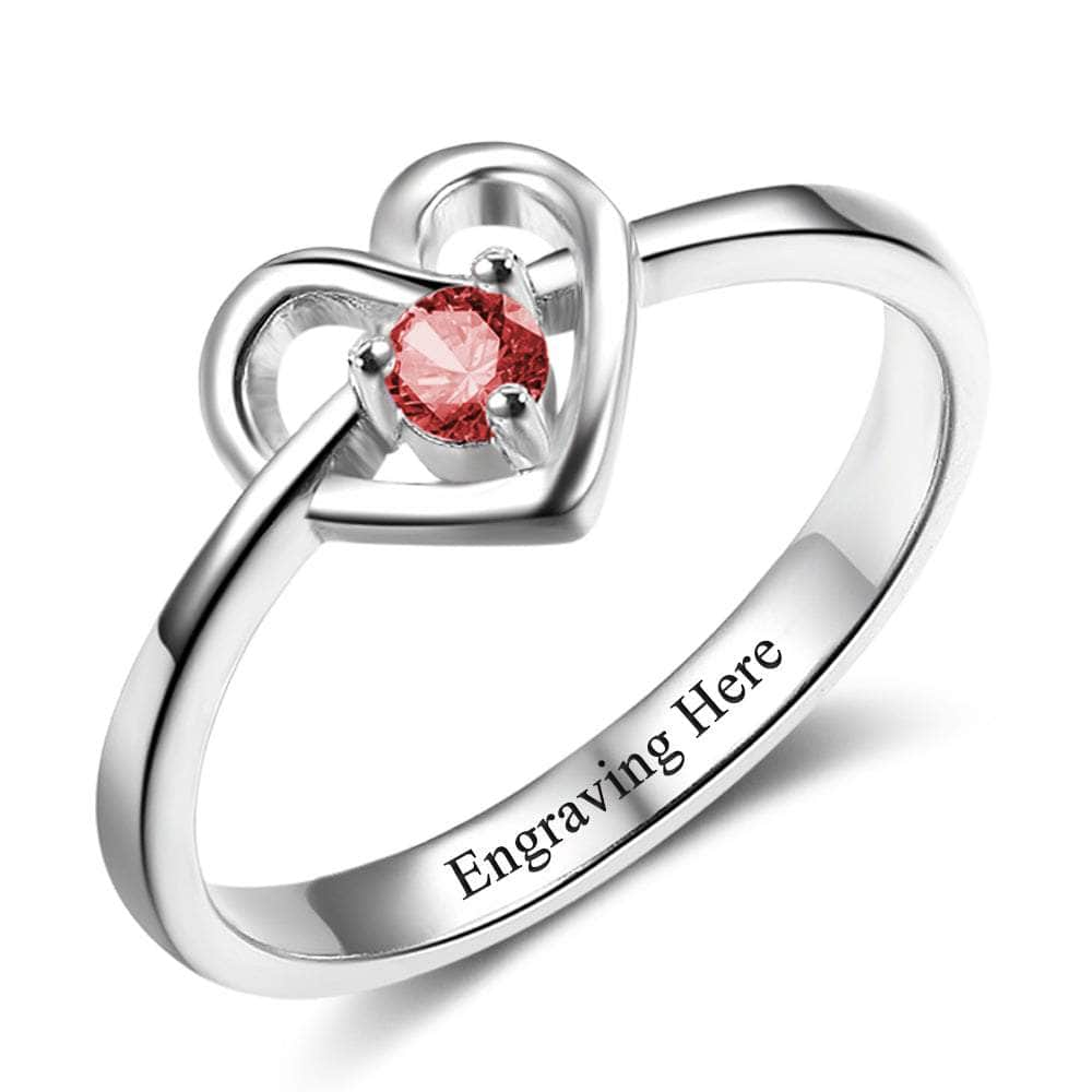 cmoffer Fashion Ring 925 Sterling Silver Personalized Birthstone Ring