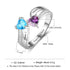 cmoffer Fashion Ring 925 Sterling Silver Personalized Heart Stone Ring