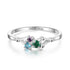 cmoffer Fashion Ring 925 Sterling Silver Three Birthstones Ring