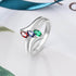 cmoffer Fashion Ring Birthstone & Engraved Sterling Silver Ring