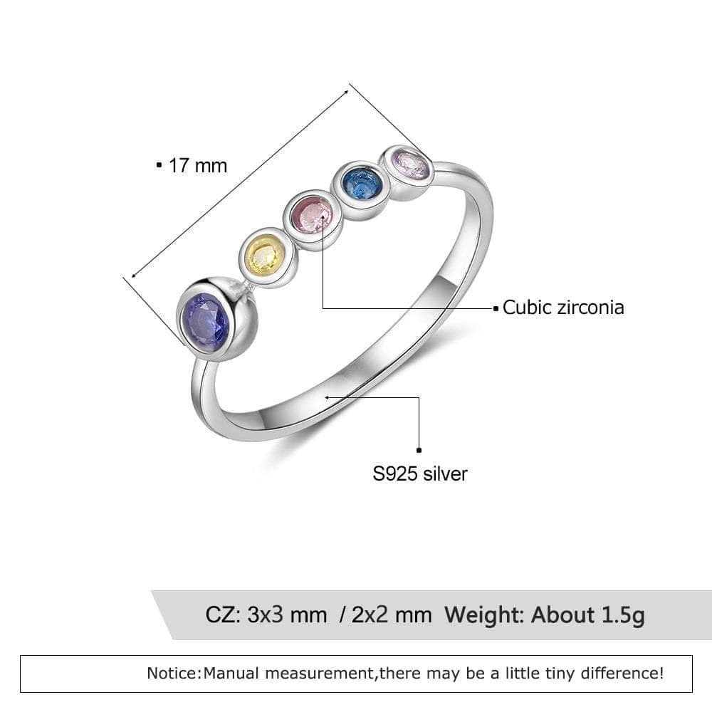 cmoffer Fashion Ring Custom 925 Sterling Silver Birthstones Rings