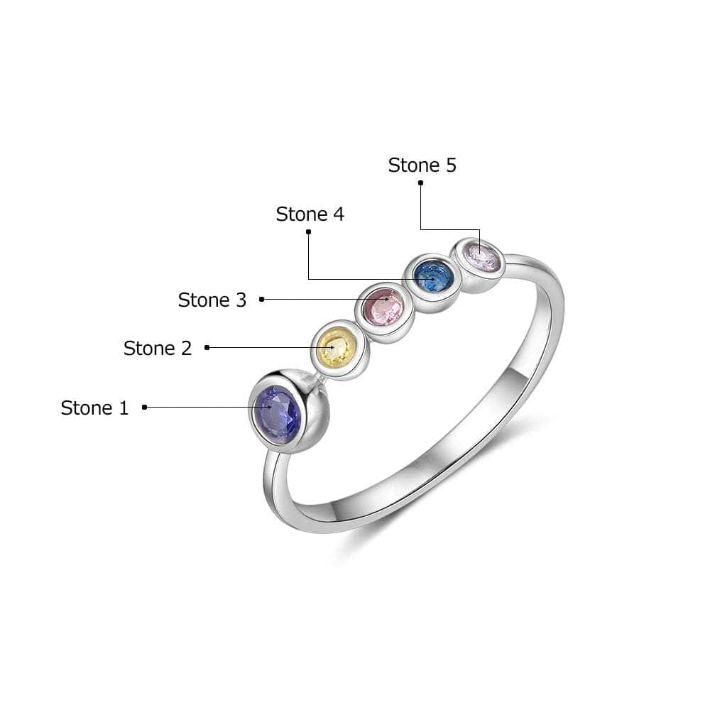 cmoffer Fashion Ring Custom 925 Sterling Silver Birthstones Rings