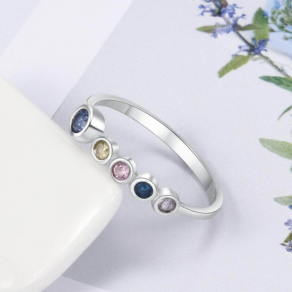 cmoffer Fashion Ring Custom 925 Sterling Silver Birthstones Rings