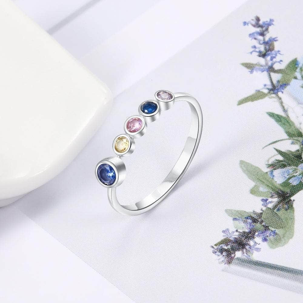 cmoffer Fashion Ring Custom 925 Sterling Silver Birthstones Rings