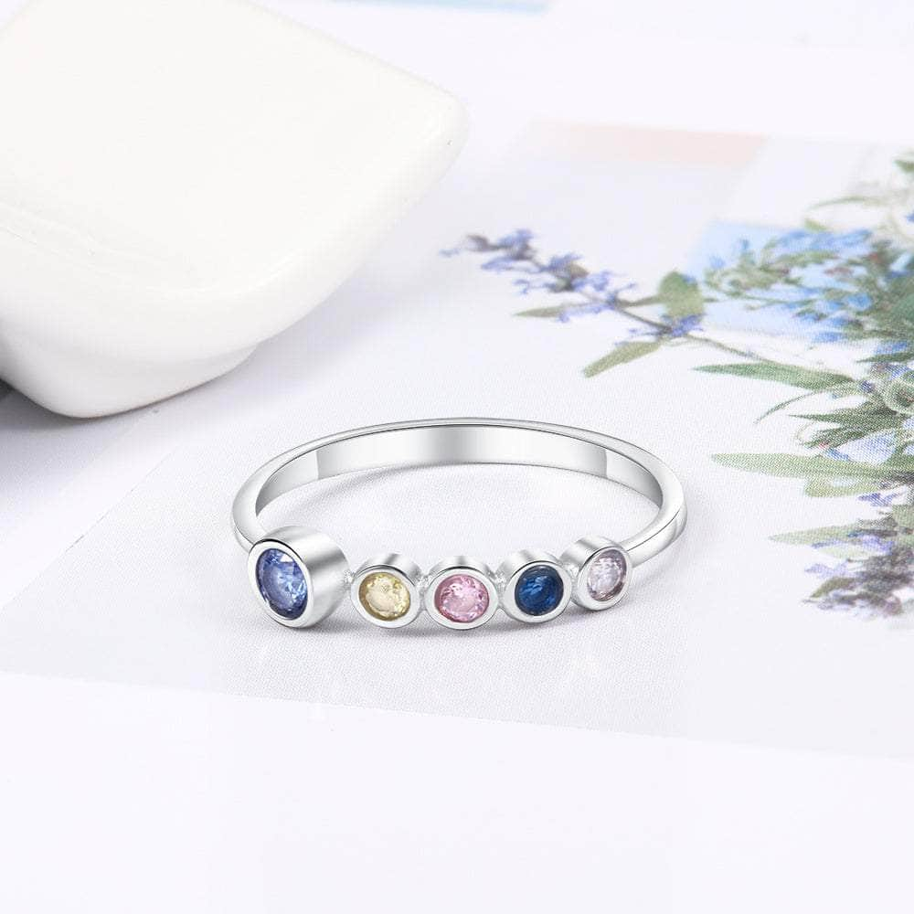 cmoffer Fashion Ring Custom 925 Sterling Silver Birthstones Rings