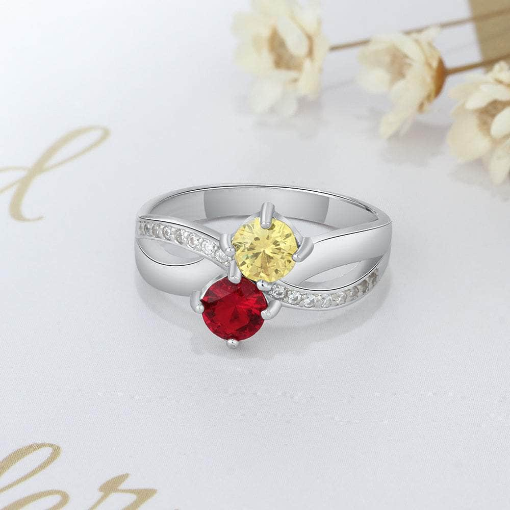 cmoffer Fashion Ring Custom S925 Birthstone Name Rings