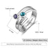 cmoffer Fashion Ring Engraved Names Double Birthstones Rings