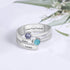 cmoffer Fashion Ring Engraved Names Double Birthstones Rings