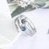 cmoffer Fashion Ring Engraved Names Double Birthstones Rings