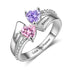 cmoffer Fashion Ring Engraved S925 Silver Heart Birthtsone Ring