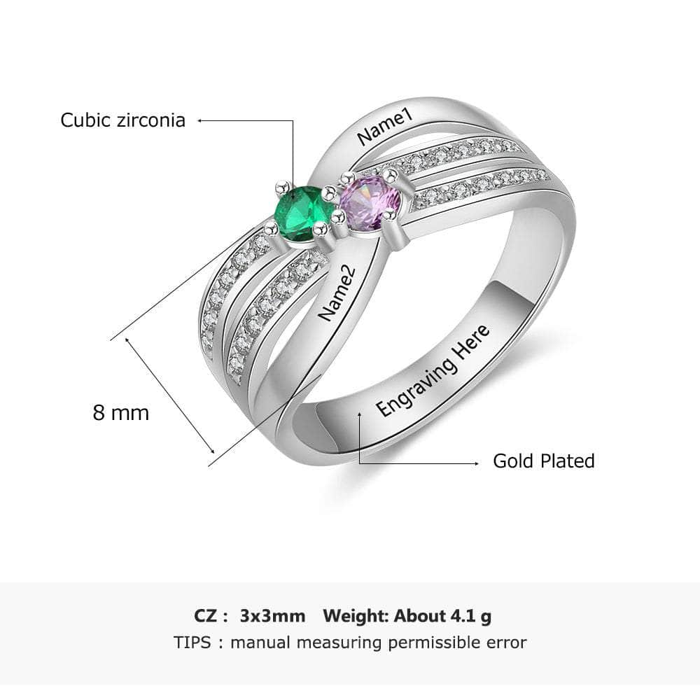 cmoffer Fashion Ring S925 Birthstone Wedding Rings