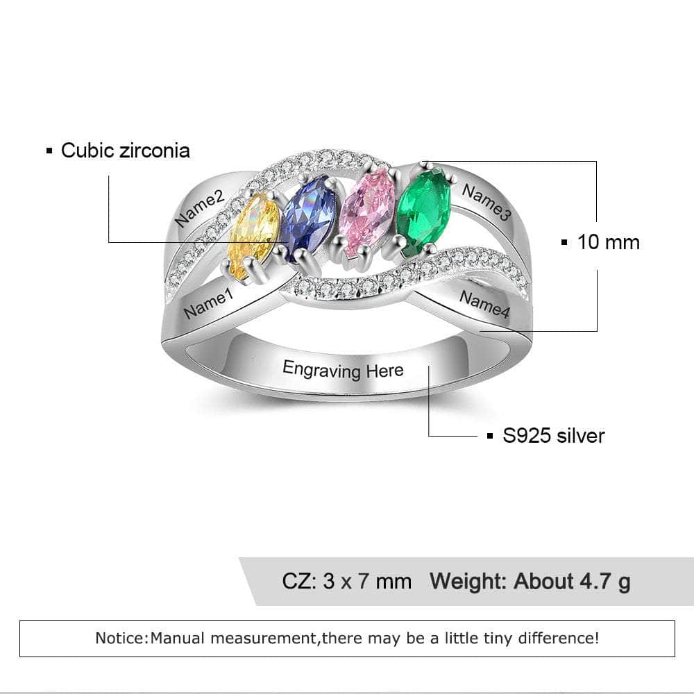 cmoffer Fashion Ring S925 Birthstones Name Rings