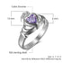 cmoffer Fashion Ring S925 Heart Birthstone Crow Rings