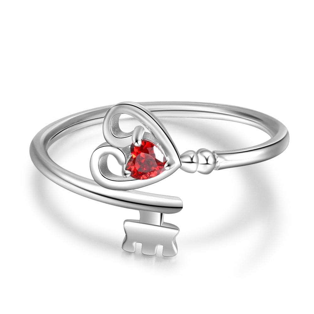 cmoffer Fashion Ring S925 Heart Shape Birthstone Rings