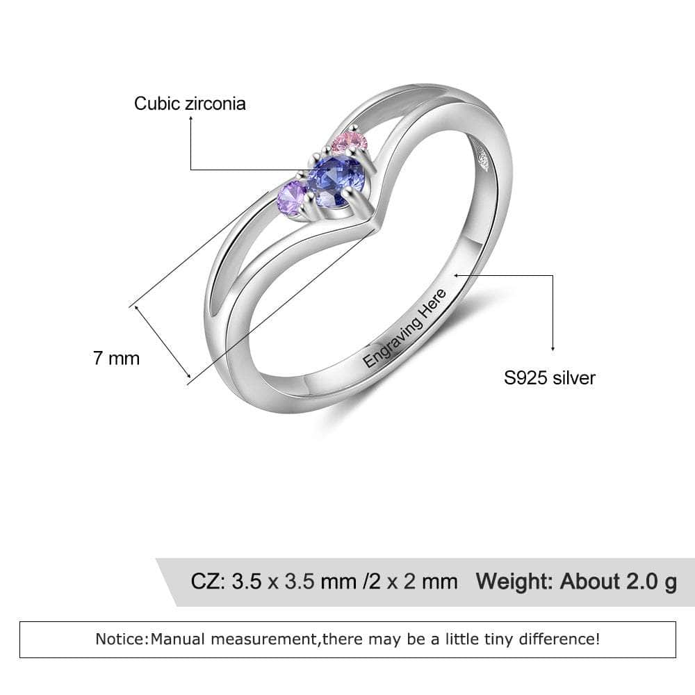 cmoffer Fashion Ring S925 Silver Birthstone Rings