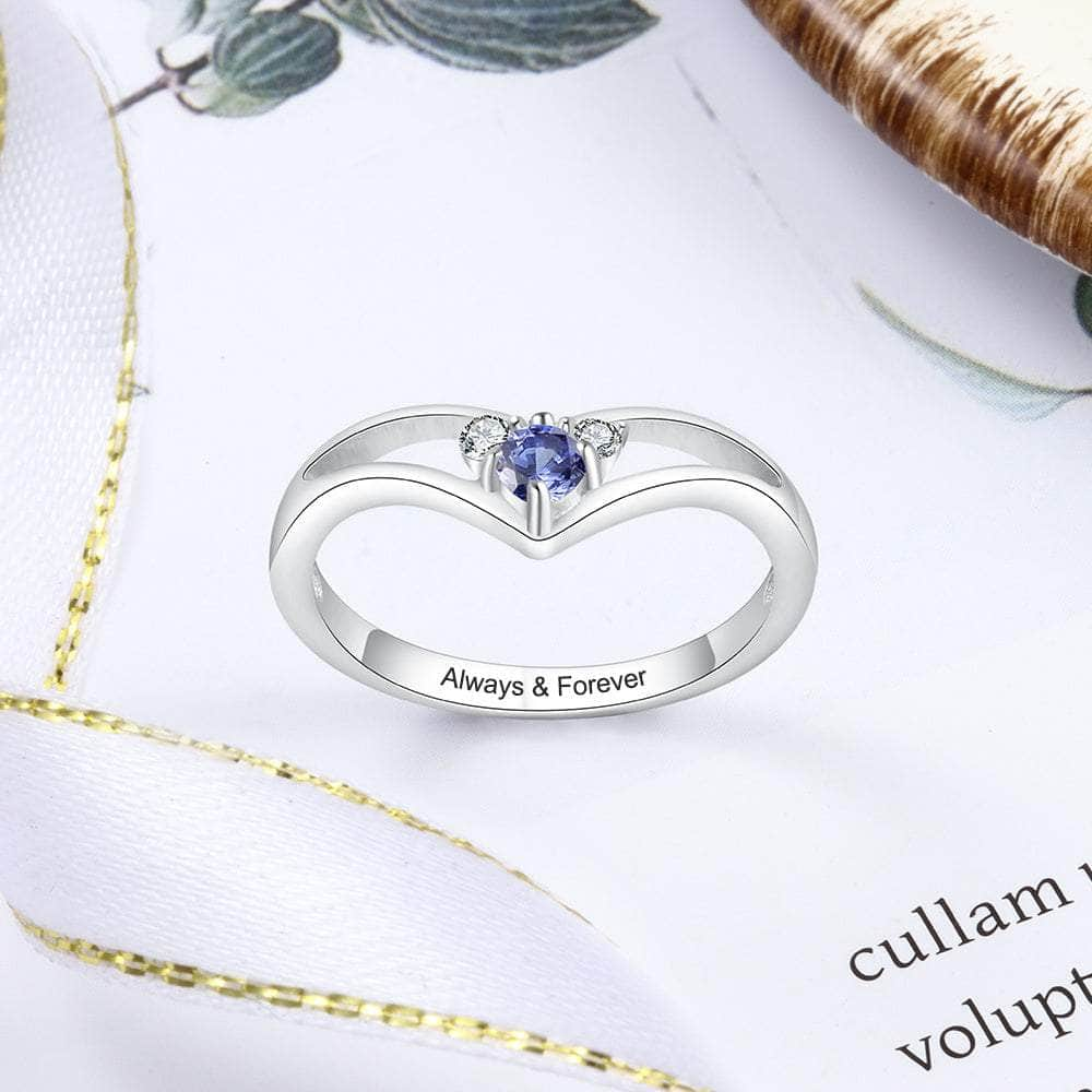 cmoffer Fashion Ring S925 Silver Birthstone Rings