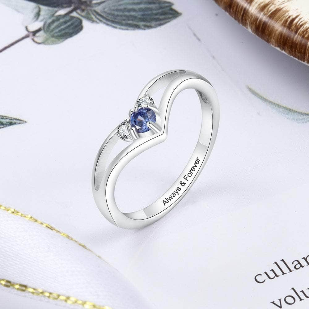 cmoffer Fashion Ring S925 Silver Birthstone Rings