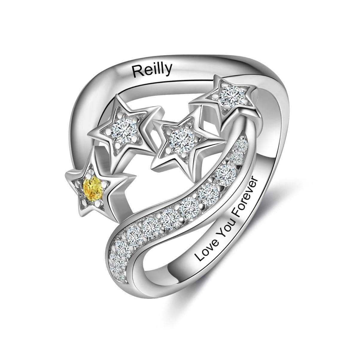 cmoffer Fashion Ring S925 Silver Birthstone Star Ring