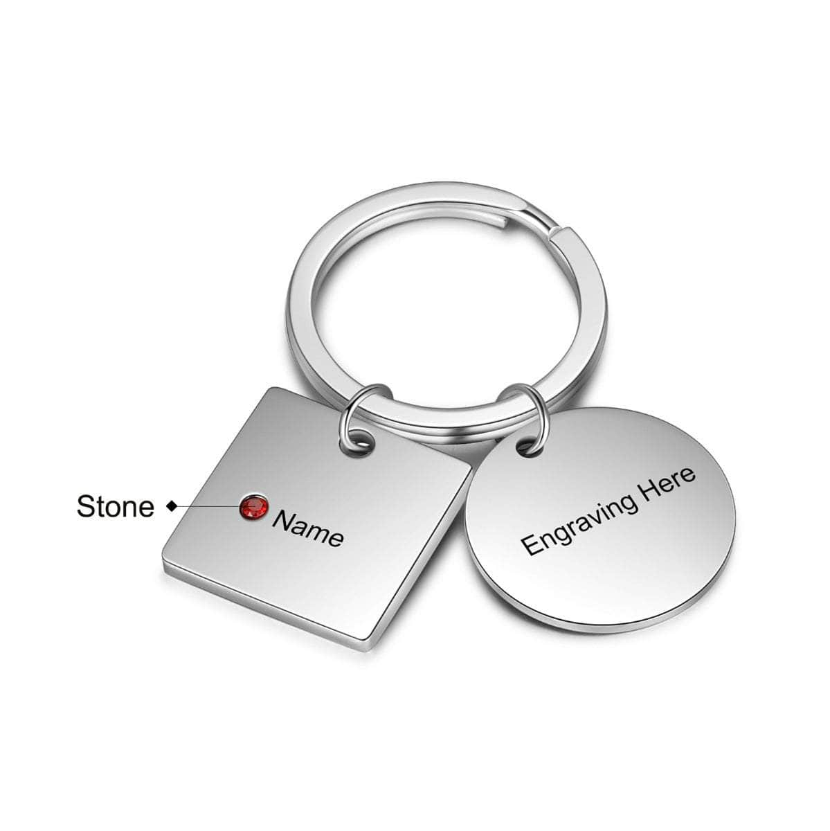 cmoffer Keychain Stainless Steel Birthtsone Keychain