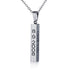 cmoffer Memorial Jewelry Ideas to Remember Loved Ones,Under 4 Dollars,Father's Day,Engraved Necklaces Stainless Steel Personalized Stainless Steal Vertical Bar Necklace